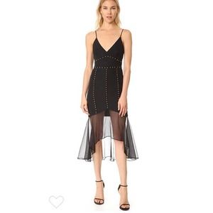 La Maison Talulah Beaded Black Hi Lo Midi Mermaid Cocktail Party Club Dress
